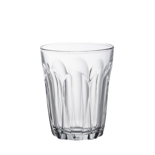 Duralex Provence. Clear Glass Tumbler. Le Verre transparent.