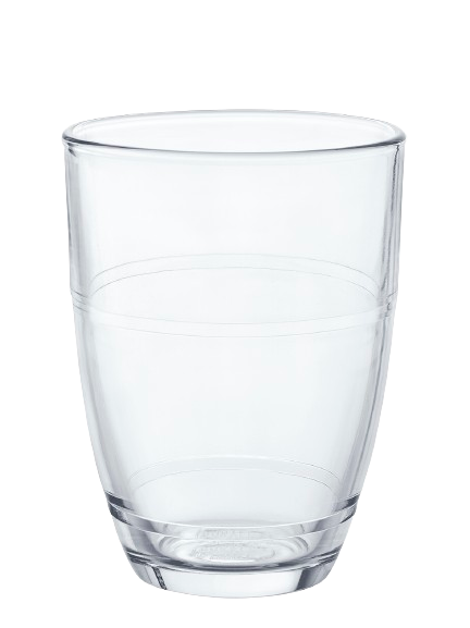 Le Gigogne. Clear Glass Coffee Cup. Tasse à café en verre transparent.
