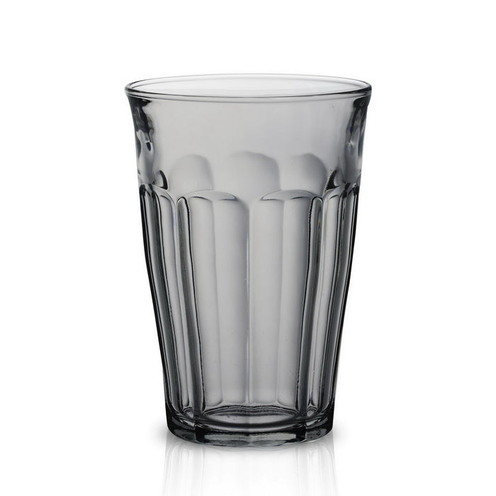 Duralex Le Picardie. Classic Large Grey Glass Tumbler. Le verre classique de grande taille en verre gris.