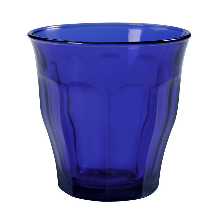 Duralex Le Picardie. Sapphire Blue Glass Tumbler. Le verre en verre bleu saphir.