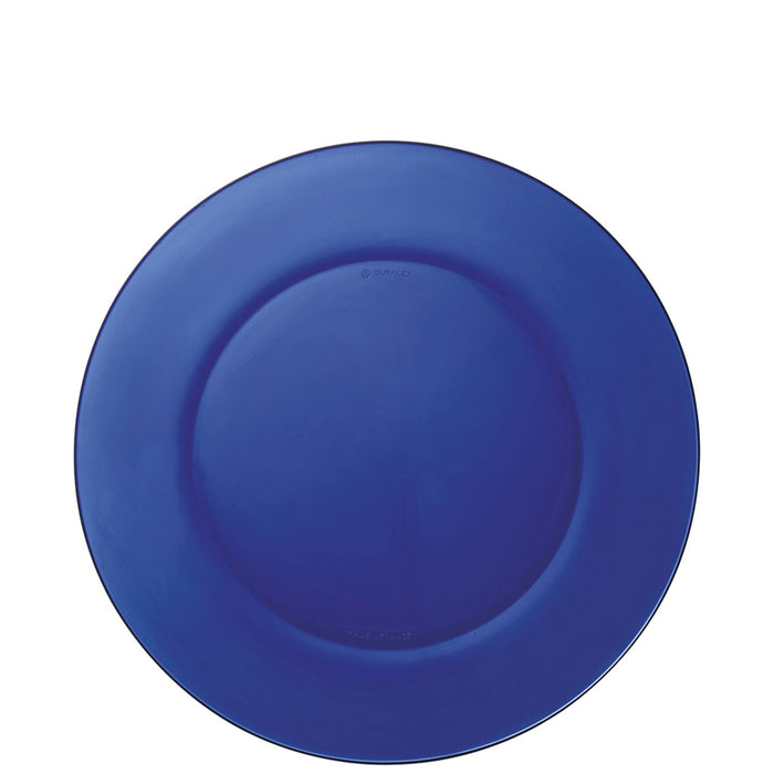 Duralex Lys. The sapphire blue glass dinner plate. L'assiette à dîner en verre bleu saphir.