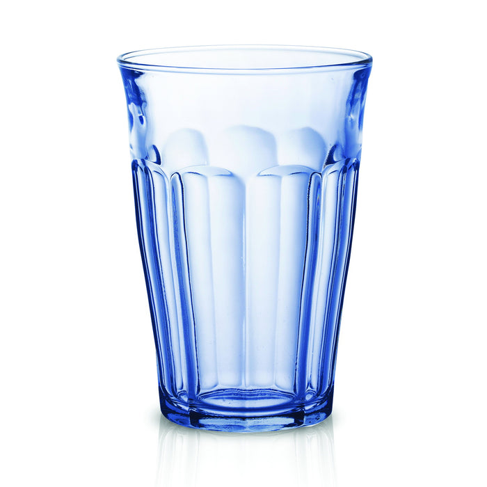 Duralex Le Picardie. Large Marine Blue Glass Tumbler. Le verre de grande taille en verre bleu marine.