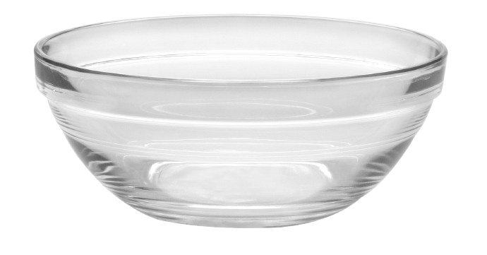Duralex Gigogne. Clear Salad and Serving Glass Bowls. Les bols à salade et de service en verre transparent.