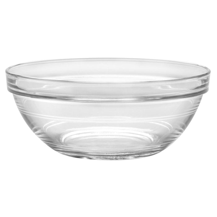 Duralex Freshbox. Clear Glass Food Storage Containers with Blue Lids. Contenants de stockage alimentaires en verre transparent avec des couvercles bleus.