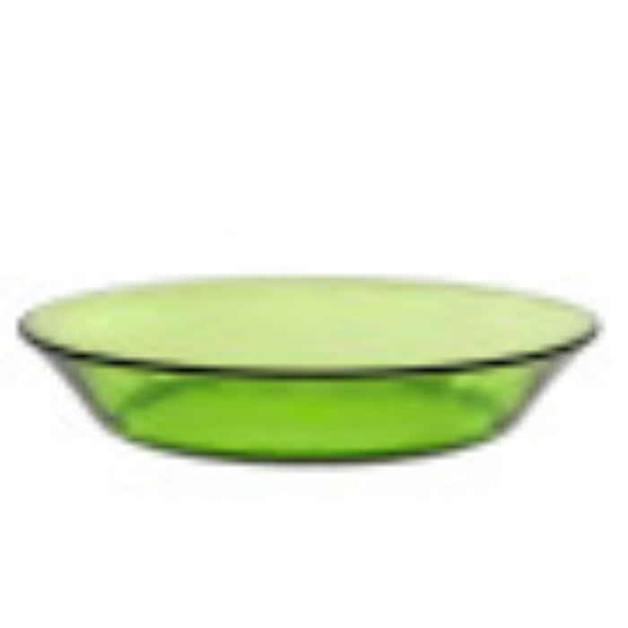 Duralex Lys. A green glass bowl. Un bol en verre vert.