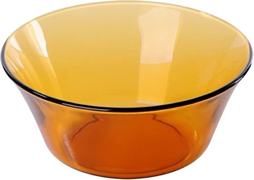 Duralex Lys. Amber Yellow Glass Salad Bowl. Le saladier en verre jaune ambré.