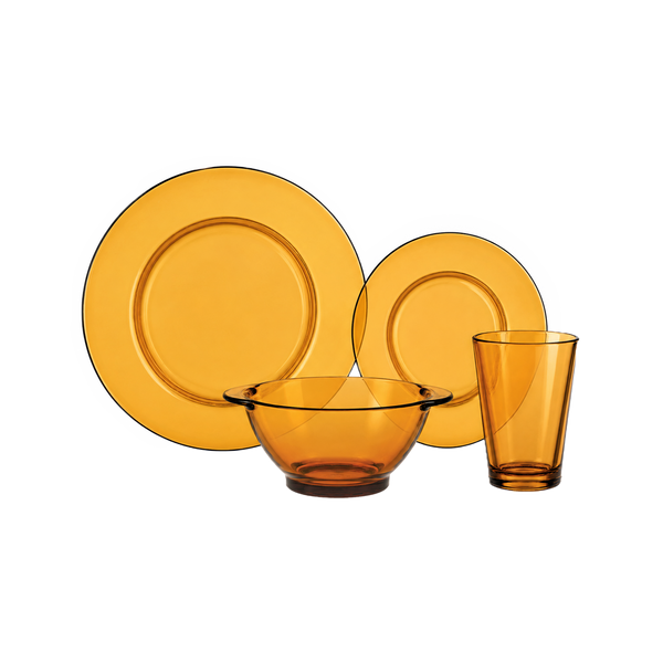 Service de table 18 pièces Lys transparent (assiettes plates, dessert et bols)